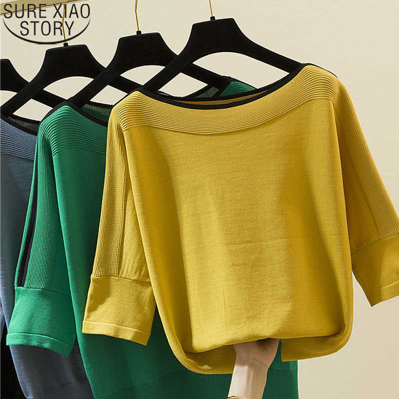 Women Tops Knitted Solid Tshirt Ice Silk Pullover Summer Fashion Short Sleeve Women' Clothing Clothes Loose Thin Tops 14425 210527, Green
Women Tops Knitted Solid Tshirt Ice Silk Pullover Summer Fashion Short Sleeve Women' Clothing Clothes Loose Thin Tops 14425 210527, Green