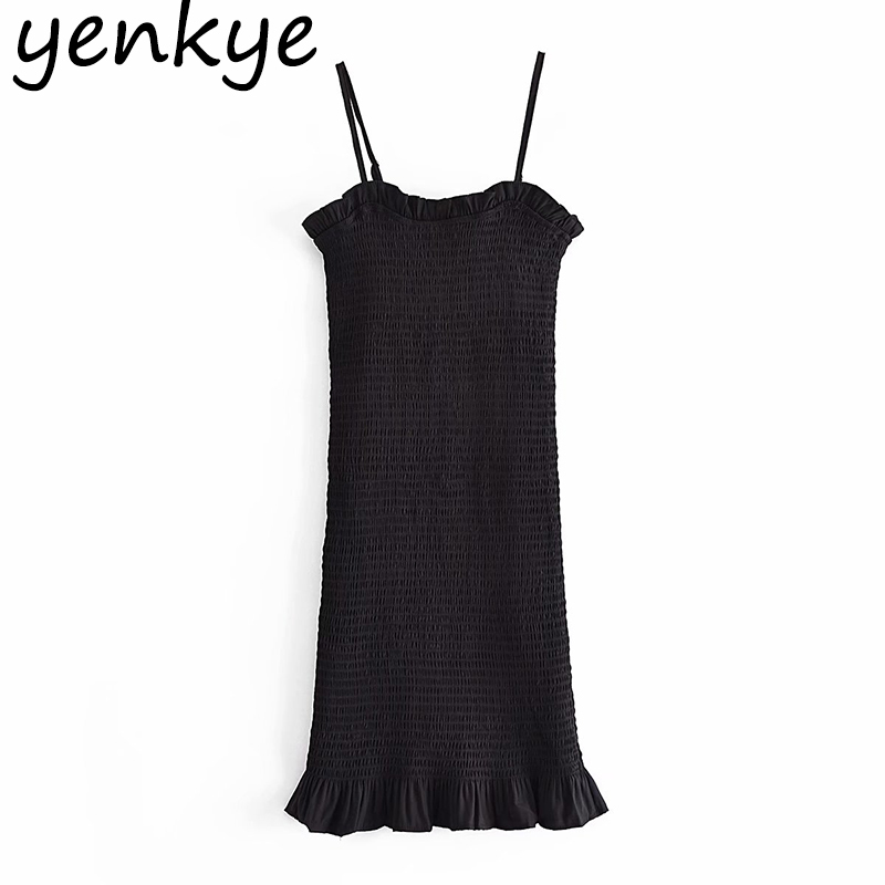 Summer Women Vintage Solid Sexy Sling Elastic Dress Female Sleeveless Bodycon Mini Night Out Vestido 210430