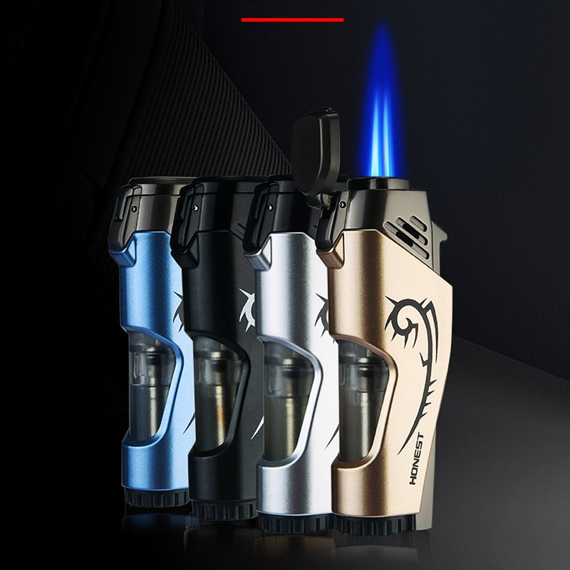 2021 NEW HONEST Metal Windproof Cigarette Cigar Torch Lighter Dual Flame Jet Butane Gas Lighter Gift Inflatable Lady Men Gadgets
2021 NEW HONEST Metal Windproof Cigarette Cigar Torch Lighter Dual Flame Jet Butane Gas Lighter Gift Inflatable Lady Men Gadgets