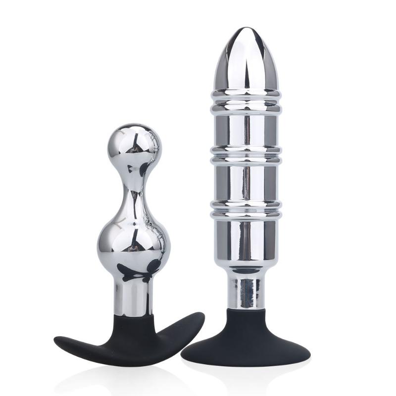 Sex Toys For Couples Design Large Size Suction Cup Metal Anal Beads Buplug Dildo SM Insert Toy Men Women Couple
