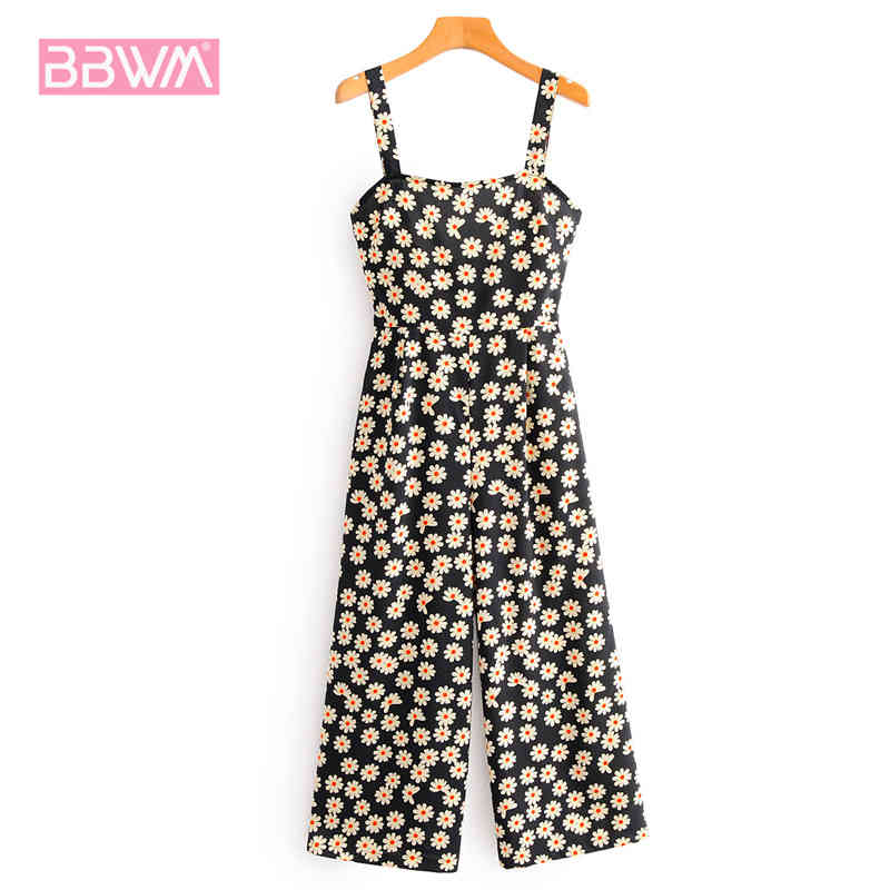 French Daisy Waist Harajuku Sweet Was Thin Women's Jumpsuit Sleeveless Strapless Summer Sweet Chic Female Jumpsuit 210507