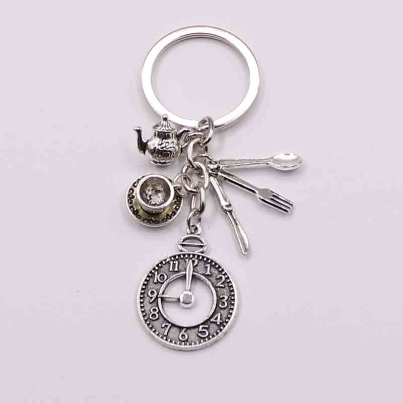 Keychain 1 Pcs High Quality Fashion Jewelry Alice in Wonderland Pendant, Coffee Cup Watch Theepot Lepel Clo Pendant, Silver
Keychain 1 Pcs High Quality Fashion Jewelry Alice in Wonderland Pendant, Coffee Cup Watch Theepot Lepel Clo Pendant, Silver