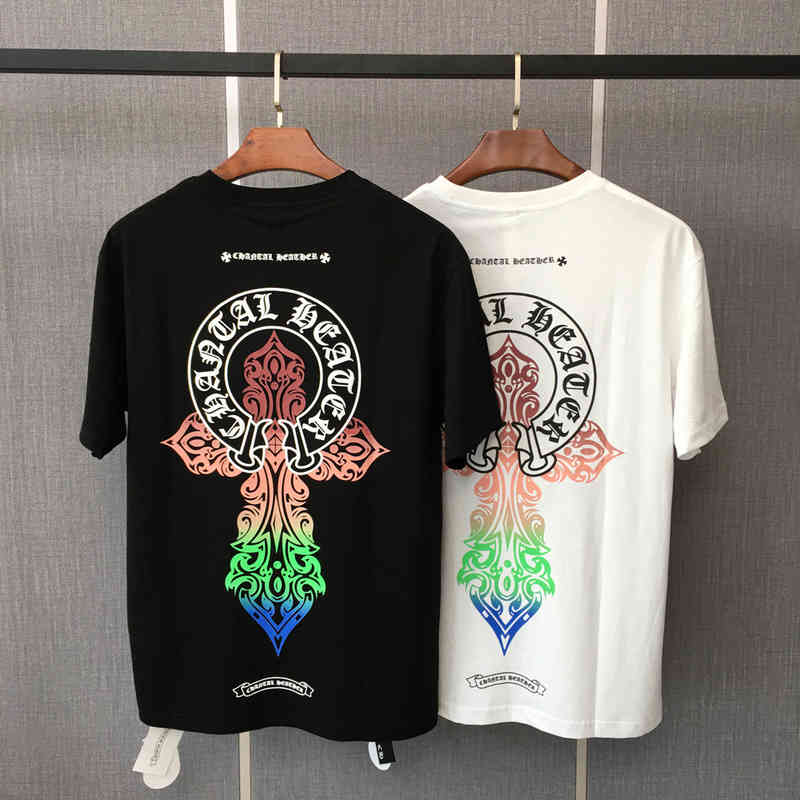 T shirts Ch Chao Brand Summer Horseshoe Cross Gradient Printing Men' and Women' Lovers' Versatile Round Neck T-shirt, White
T shirts Ch Chao Brand Summer Horseshoe Cross Gradient Printing Men' and Women' Lovers' Versatile Round Neck T-shirt, White
