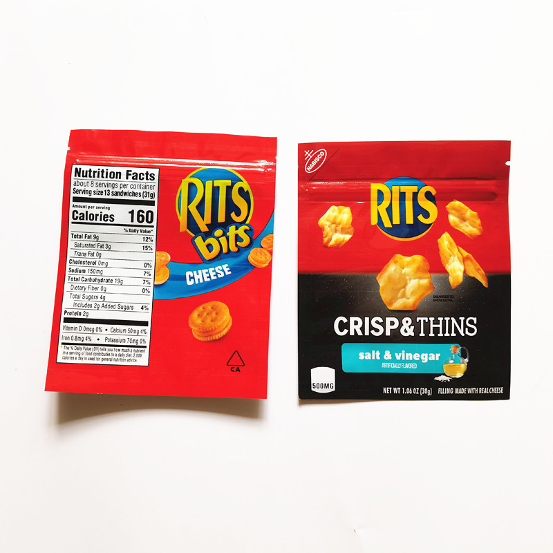 edibles 500mg RITS bits cheese bag Crisp Thins salt Vinegar mylar smell proof food packaging cookie bags
edibles 500mg RITS bits cheese bag Crisp Thins salt Vinegar mylar smell proof food packaging cookie bags