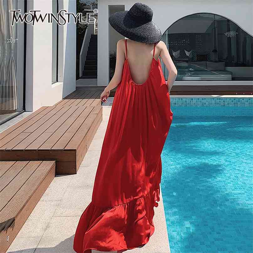 Vintage Loose Women Dress O Neck Sleeveless Spaghetti Strap High Waist Patchwork Ruffle Maxi Dresses Female Fashion 210520, Red
Vintage Loose Women Dress O Neck Sleeveless Spaghetti Strap High Waist Patchwork Ruffle Maxi Dresses Female Fashion 210520, Red