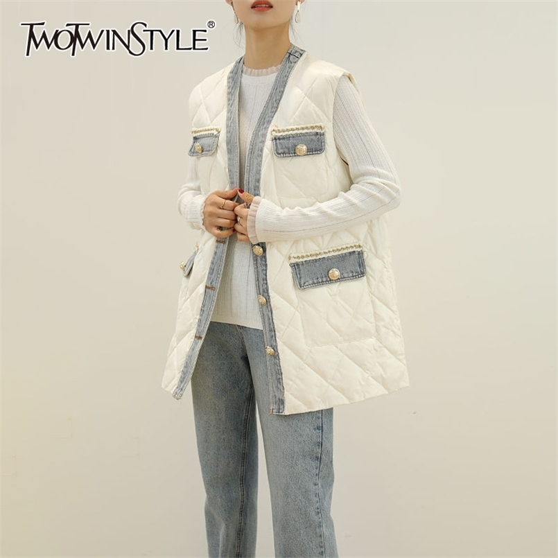 Casual Patchwork Pocket Vest For Women V Neck Sleeveless Black Cotton Coat Female Winter Fashionable Clothing 210524, White
Casual Patchwork Pocket Vest For Women V Neck Sleeveless Black Cotton Coat Female Winter Fashionable Clothing 210524, White
