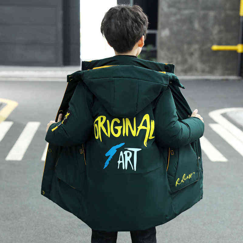 Winter Boy Cotton Coat 14 Children's Clothing Casual Thick Winter Jacket Fashion Outerwear 12 Years 10 Kids 11 Boys Clothes 211111