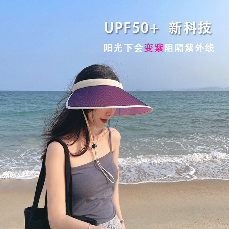 New technology UV sunscreen hat female summer anti UV beach sunshade hat cycling outdoor open top sun hat, Black
New technology UV sunscreen hat female summer anti UV beach sunshade hat cycling outdoor open top sun hat, Black