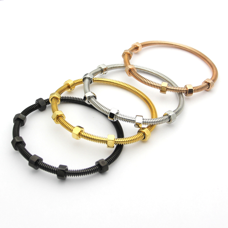 High Quality Men Women Fashion Bracelet with Screw Stainless Steel No Fade Gift Bangle Bracelets with Box, Black
High Quality Men Women Fashion Bracelet with Screw Stainless Steel No Fade Gift Bangle Bracelets with Box, Black