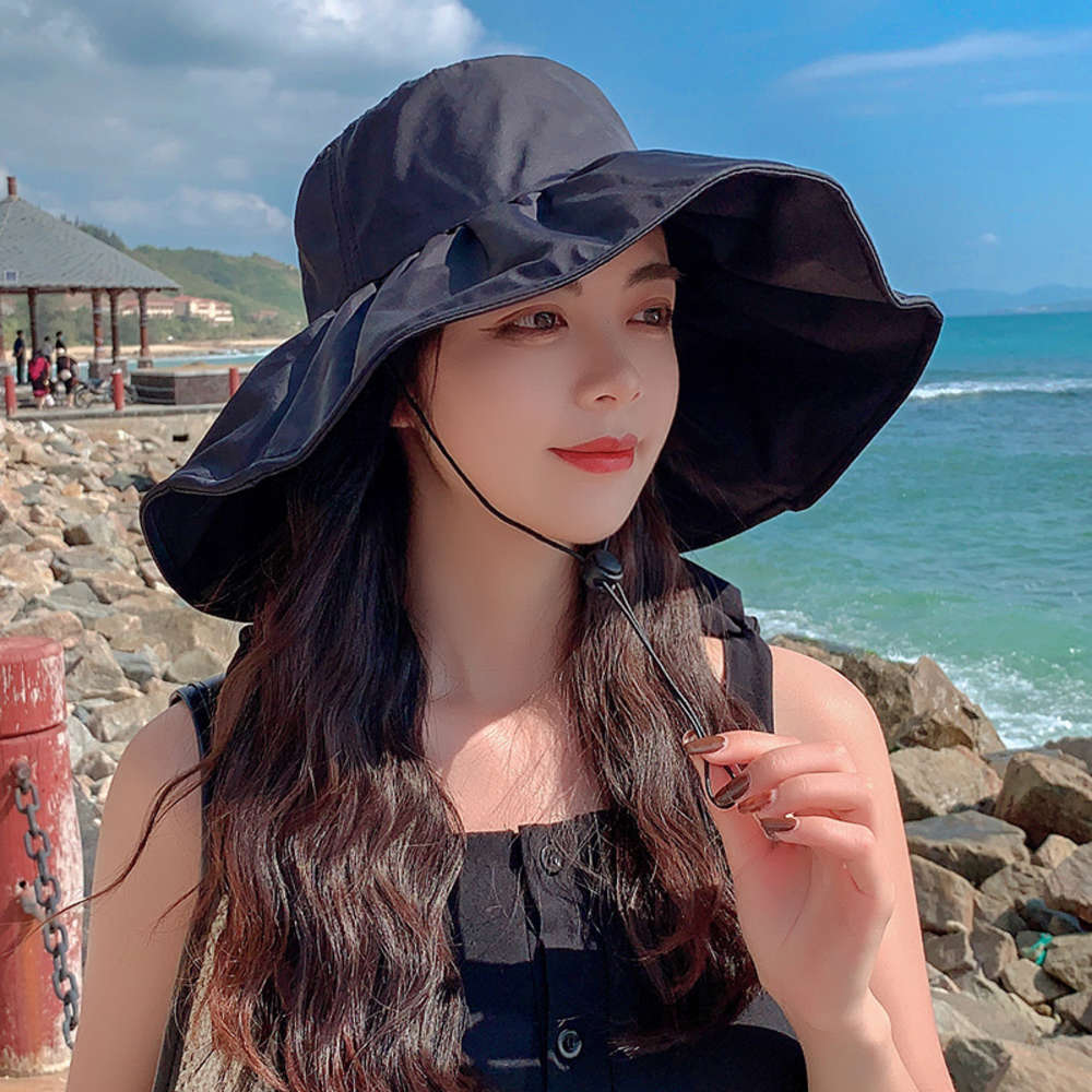 Sun hat super large brim face covering fisherman's Women's spring and summer ultraviolet sunshade sun protection versatile Hat Korean, Blue;gray
Sun hat super large brim face covering fisherman's Women's spring and summer ultraviolet sunshade sun protection versatile Hat Korean, Blue;gray