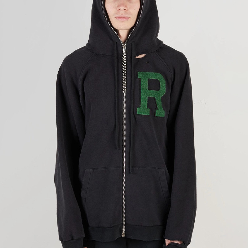 Raf Simons hoodies Broken Holes and Old Letters Towel Embroidery Velvet Zipper Casual High Street Oversized Hoodie for Men Woman Clothing, Black
Raf Simons hoodies Broken Holes and Old Letters Towel Embroidery Velvet Zipper Casual High Street Oversized Hoodie for Men Woman Clothing, Black