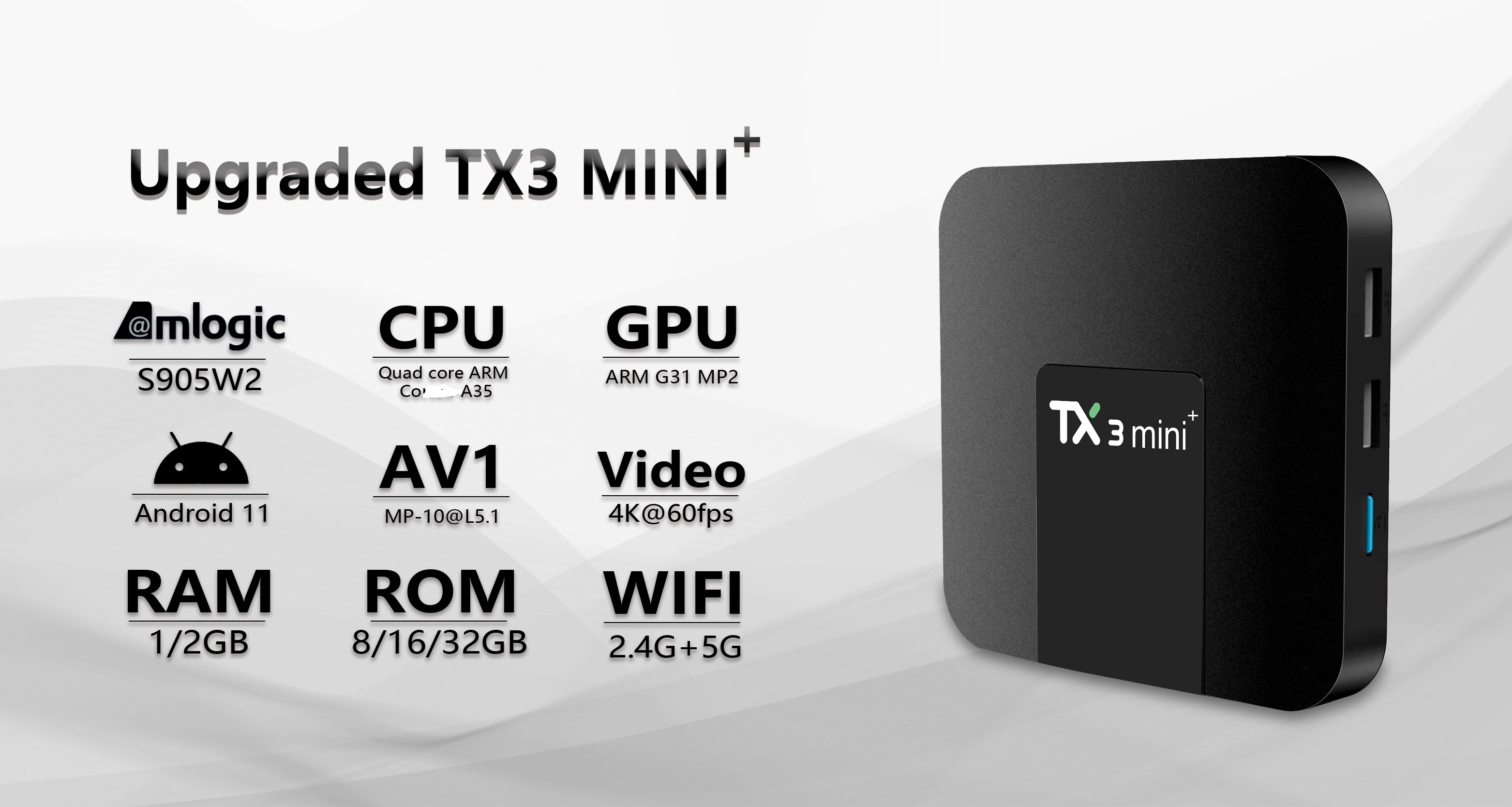 TX3 mini plus Android 11 TV BOX amlogic S905W2 quad core 4GB 32GB 2GB 16GB 2.4G/5GHZ DUAL WIFI BT