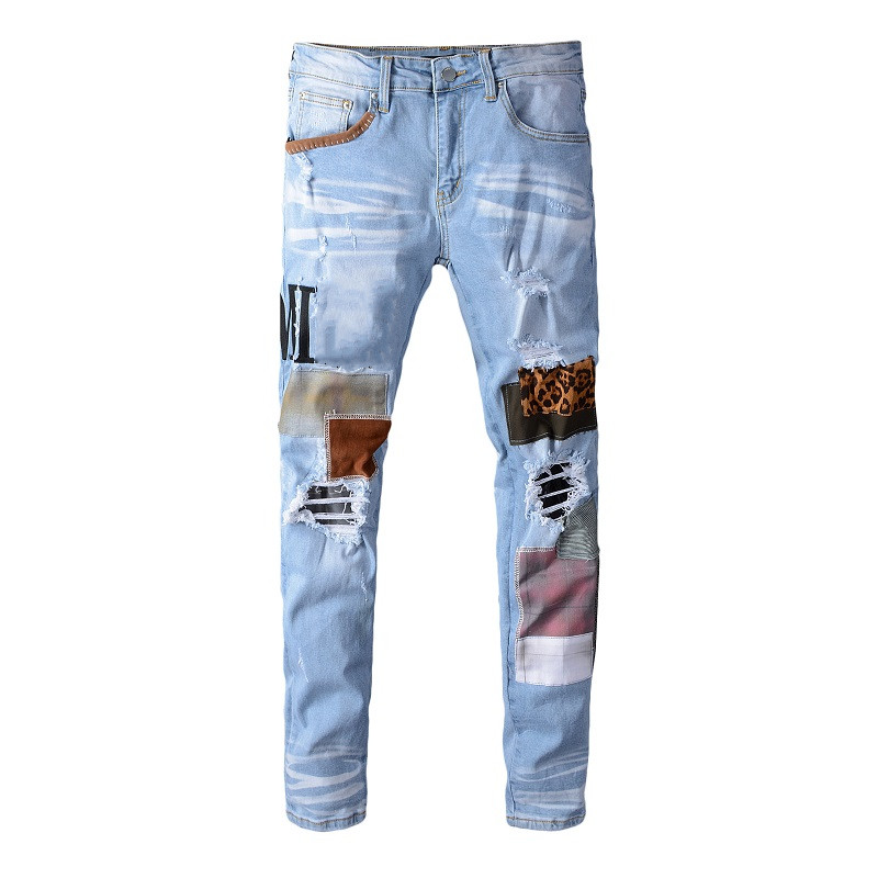 European And American Fashion Jeans Summery Embroidered Casual Skinny Stretch Mens Jean Patches Motorcycle Hip Hop Youth Denim Pants, Blue #612
European And American Fashion Jeans Summery Embroidered Casual Skinny Stretch Mens Jean Patches Motorcycle Hip Hop Youth Denim Pants, Blue #612