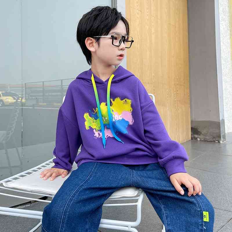 Boys Hooded Sweater foreign style autumn Korean top 2021 new boys' spring Pullover loose clothes 
Boys Hooded Sweater foreign style autumn Korean top 2021 new boys' spring Pullover loose clothes