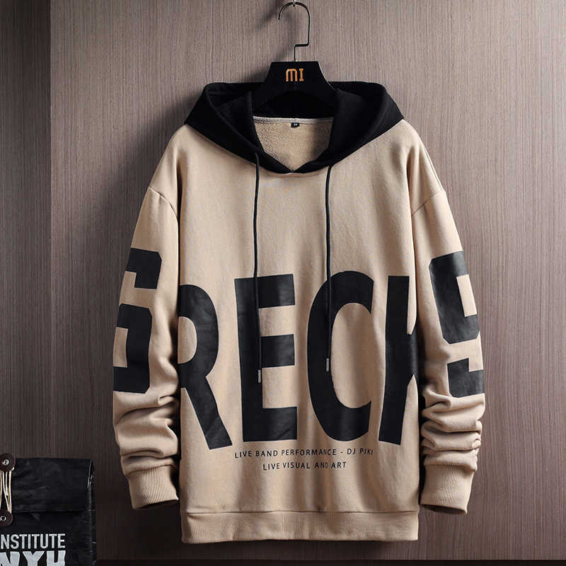 Hoodie Men Hip Hop Trend Large Print Clothing Men high quality Streetwear Men's Fashion Fleece Sweatshirt Male Personality Hoody 210603