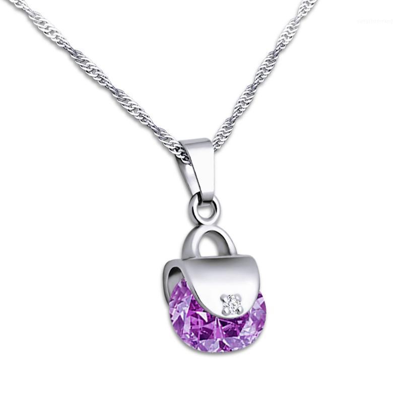 Chains 925 Sterling Silver Shiny ZIRCON Tassel Necklace Female Exquisite Purple Gem Pendant Clavicle Chain Wedding Party Jewelry
Chains 925 Sterling Silver Shiny ZIRCON Tassel Necklace Female Exquisite Purple Gem Pendant Clavicle Chain Wedding Party Jewelry