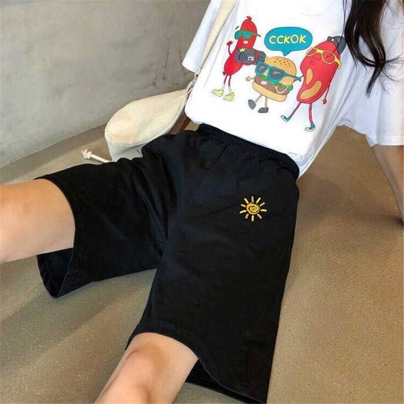 High Waist Summer Running Shorts Women Artoon Loose Vintage Harajuku Biker Casual Feminino Sport Baggy Short 210714