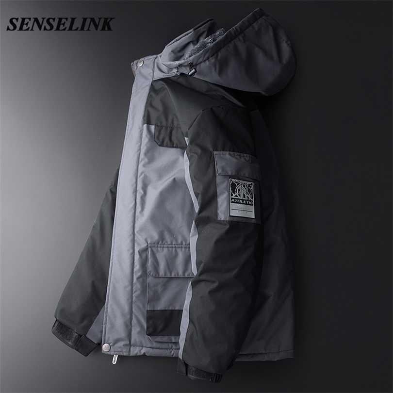 Men Autumn Winter Warm Waterproof Jacket Casual Thick Outwear Windproof Hat Parkas Plus Size L9Xl 211214Z