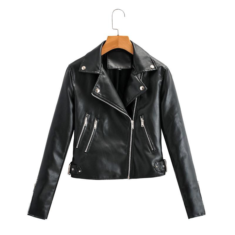 Women's Leather & Faux Brand Women Spring Autumn Black Jackets Zipper Basic Coat Turn-down Collar Motor Biker Jacket With Belt
Women's Leather & Faux Brand Women Spring Autumn Black Jackets Zipper Basic Coat Turn-down Collar Motor Biker Jacket With Belt