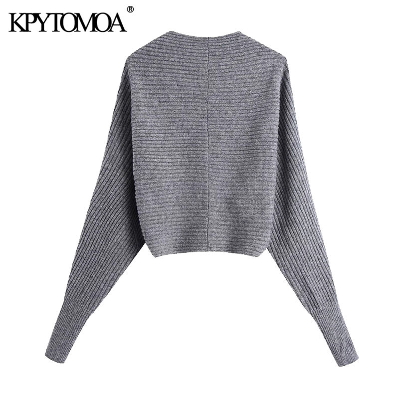 Women Fashion Arm Warmers Cropped Knitted Sweater Long Sleeve Female Outerwear Chic Tops 210420