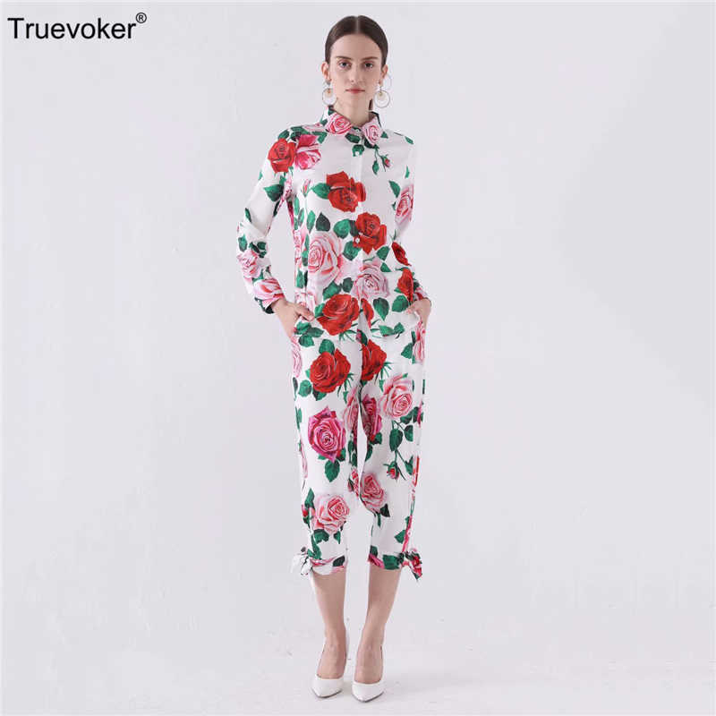 Truevoker Designer Autumn Set Suit Women's Full Sleeve Rose Floral Printed Blouses + Pants Holiday Two Pieces 210602, Gray
Truevoker Designer Autumn Set Suit Women's Full Sleeve Rose Floral Printed Blouses + Pants Holiday Two Pieces 210602, Gray
