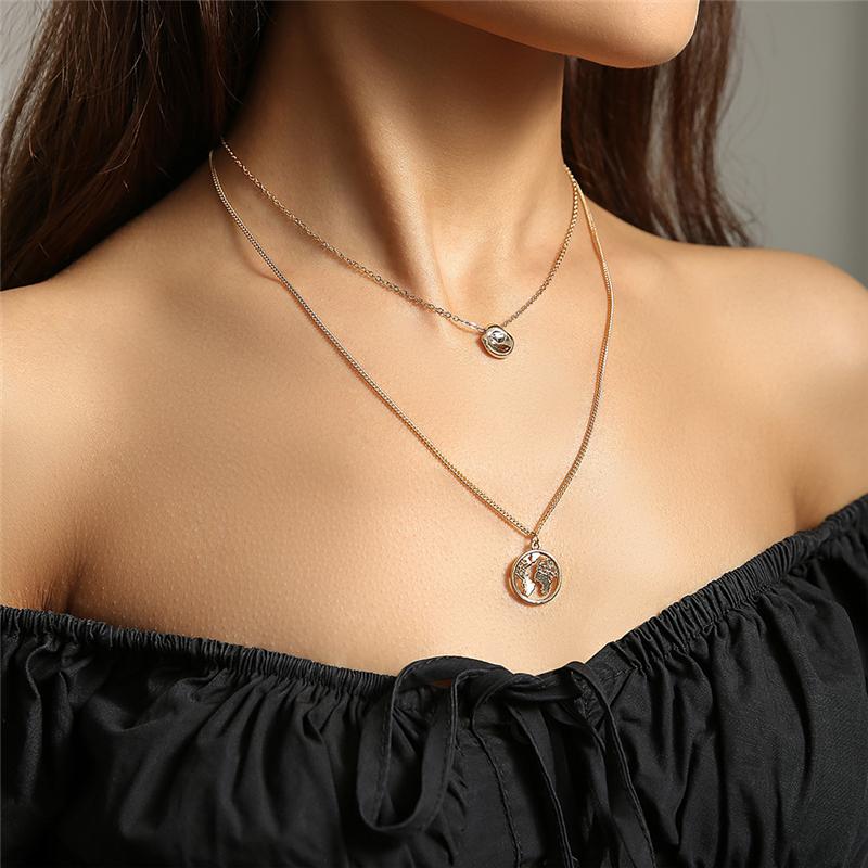 Pendant Necklaces European And American Style Creative Double Layer Necklace Gold Color Women's Jewelry Accessories Gifts
Pendant Necklaces European And American Style Creative Double Layer Necklace Gold Color Women's Jewelry Accessories Gifts