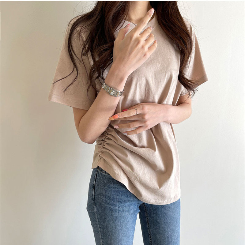 Summer Solid Students Brief Chic Streetwear Girls Women Loose Casual Femme Tops All Match Stylish Female T-Shirts 210421