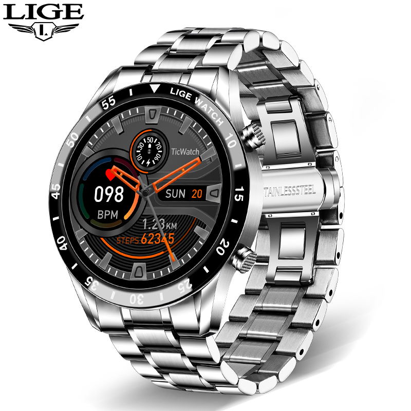 New Smart Watch Men Full Touch Screen Sports Fitness Watch IP67 Waterproof Bluetooth For Android ios smartwatch Mens