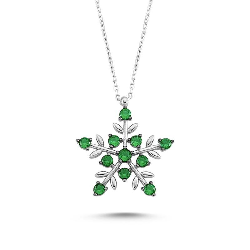 Pendant Necklaces Silver 925 Sterling Zircon Snowflake