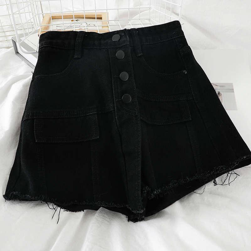 Denim Shorts Women High Waist Wide Leg For Summer Vintage Streetwear Students Jeans Skirts Feminino C6237 Women's