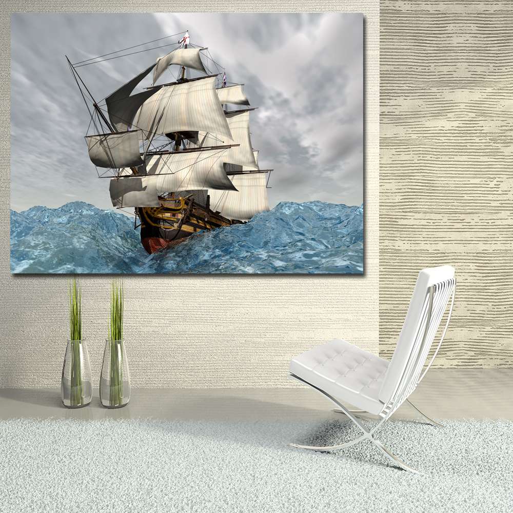 Canvas Painting Wall Art Picture Abstract Modern print on Landscape Ships Sailing Sea Canvas Painting Home Decor