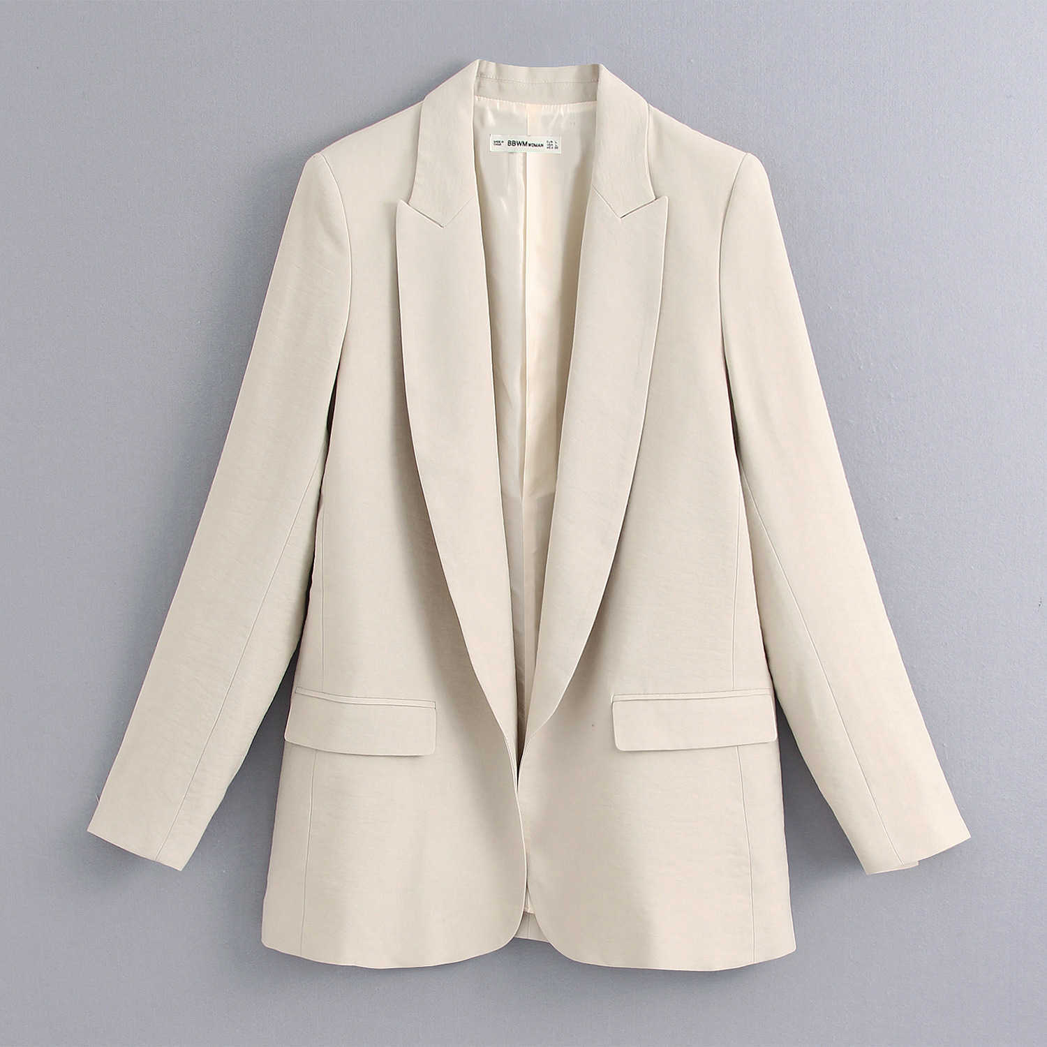 Silk Satin Suit Jacket Women Two Piece Sets Spring Blzaer + High Waist Pants Office Lady Female 210607, Beige pants
Silk Satin Suit Jacket Women Two Piece Sets Spring Blzaer + High Waist Pants Office Lady Female 210607, Beige pants