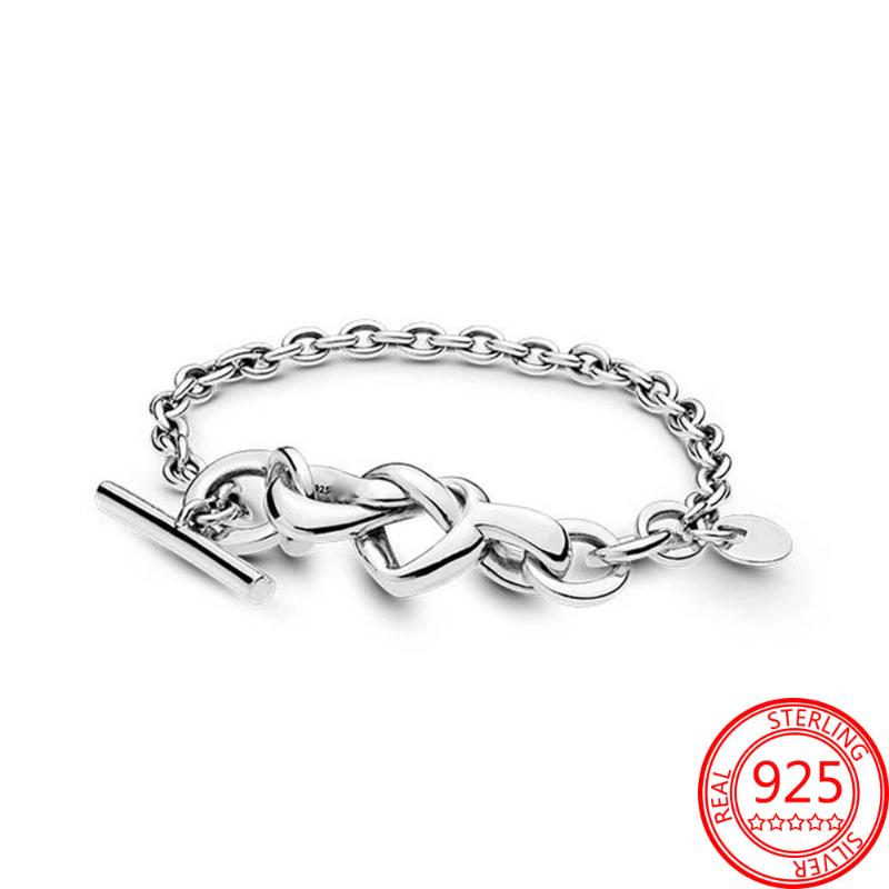 Link, Chain Original 925 Sterling Silver Knotted Heart T-Bar Bracelet Fit European Brand Beacelet Jewelry
Link, Chain Original 925 Sterling Silver Knotted Heart T-Bar Bracelet Fit European Brand Beacelet Jewelry