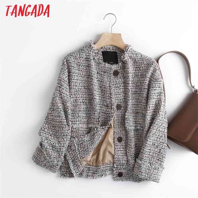 Tangada Spring Women Elegant Plaid Jacket Vintage Buttons Pocket Office Lady Fashion Coat 6D38 210722, Photo color
Tangada Spring Women Elegant Plaid Jacket Vintage Buttons Pocket Office Lady Fashion Coat 6D38 210722, Photo color