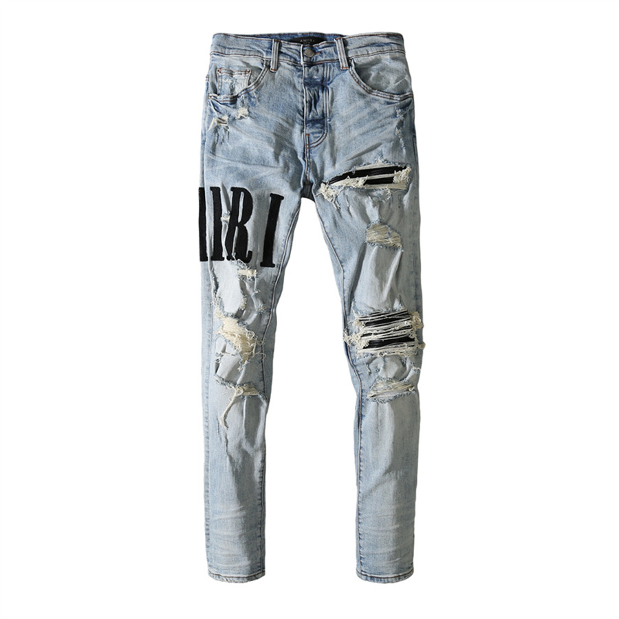 Mens Jeans Letter Embroidery Leather Patch Fashion Design Streetwear Straight Slim-cut Elastic Trousers Distressed Jeans Pants Hip-hop Denim, Light blue
Mens Jeans Letter Embroidery Leather Patch Fashion Design Streetwear Straight Slim-cut Elastic Trousers Distressed Jeans Pants Hip-hop Denim, Light blue