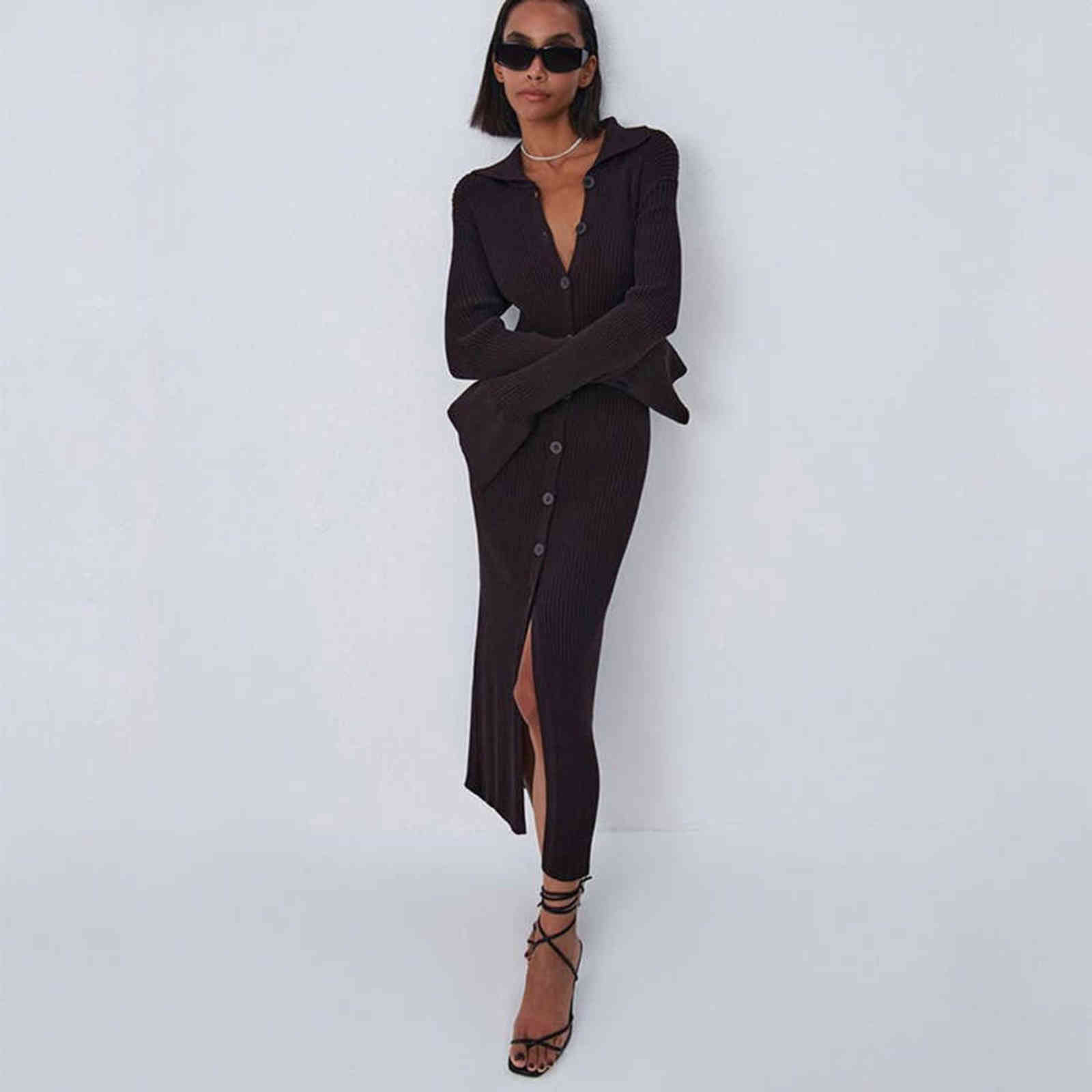 Sexy Long Knitted Cardigan Women Tops Female Fashion Slim Sweater Coat Solid Korean Autumn And Winter Casual Clothes 211109