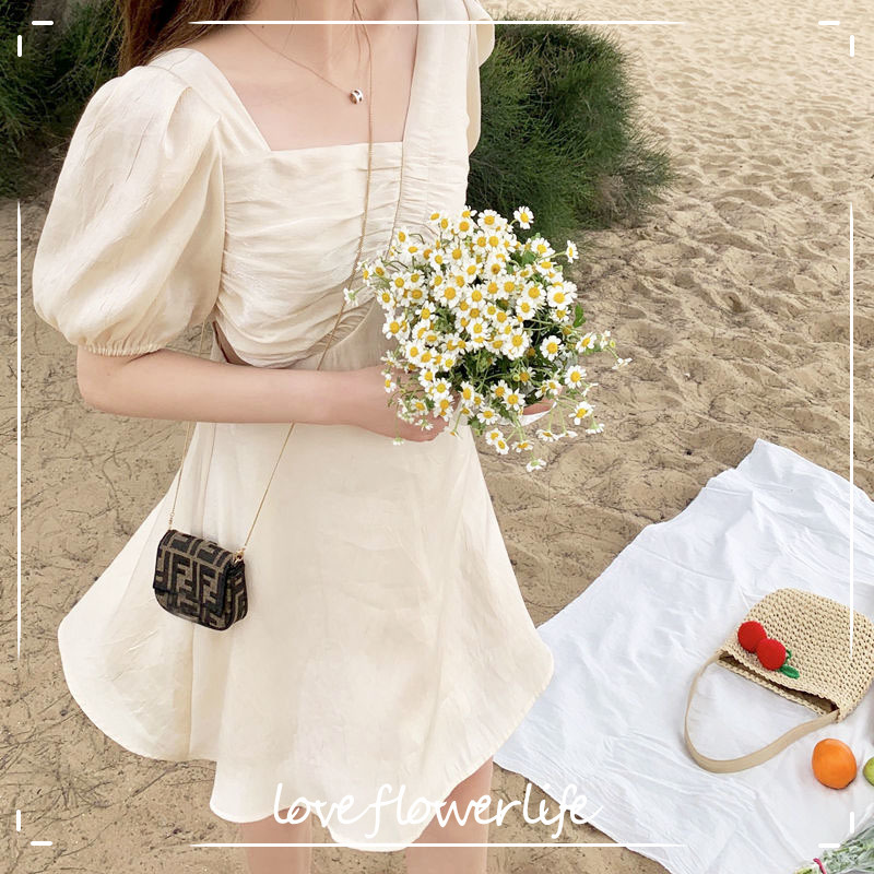 Dress Korean Sweet Elegant Dress Women Puff Sleeve Sexy Beach Dress Office Lady Hollow Out Design Summer Chic 210521, Apricot
Dress Korean Sweet Elegant Dress Women Puff Sleeve Sexy Beach Dress Office Lady Hollow Out Design Summer Chic 210521, Apricot