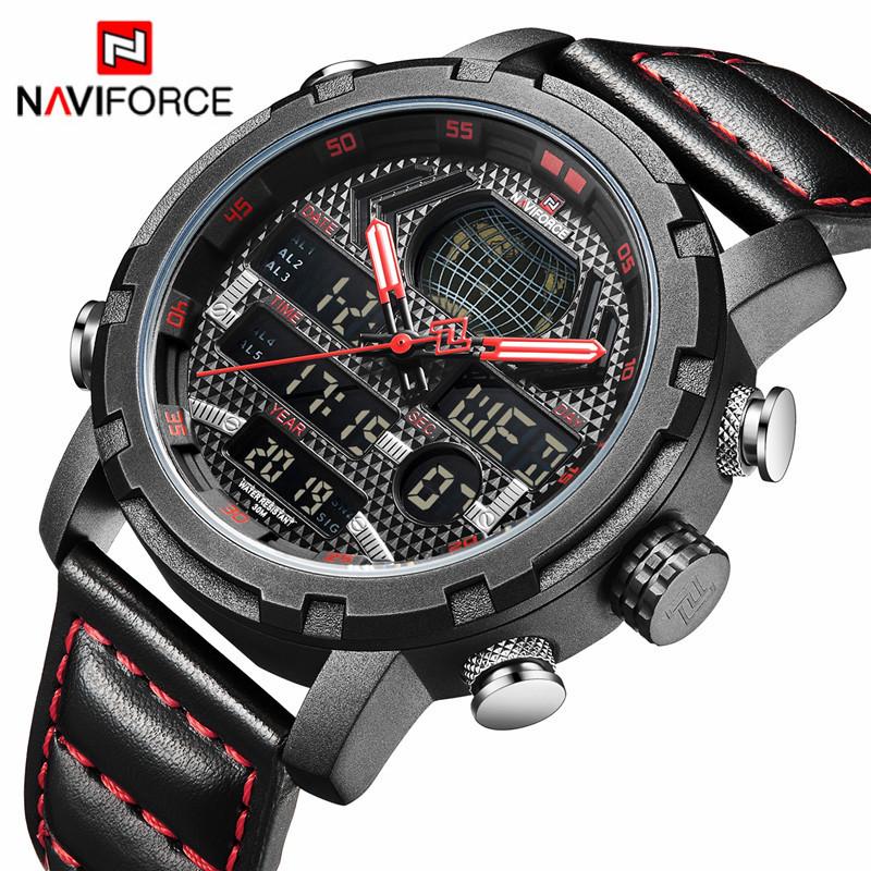 Wristwatches NAVIFORCE Watches Mens To Men Leather Sports Man Quartz Digital Military Waterproof Watch Relogio Masculion, Slivery;brown
Wristwatches NAVIFORCE Watches Mens To Men Leather Sports Man Quartz Digital Military Waterproof Watch Relogio Masculion, Slivery;brown