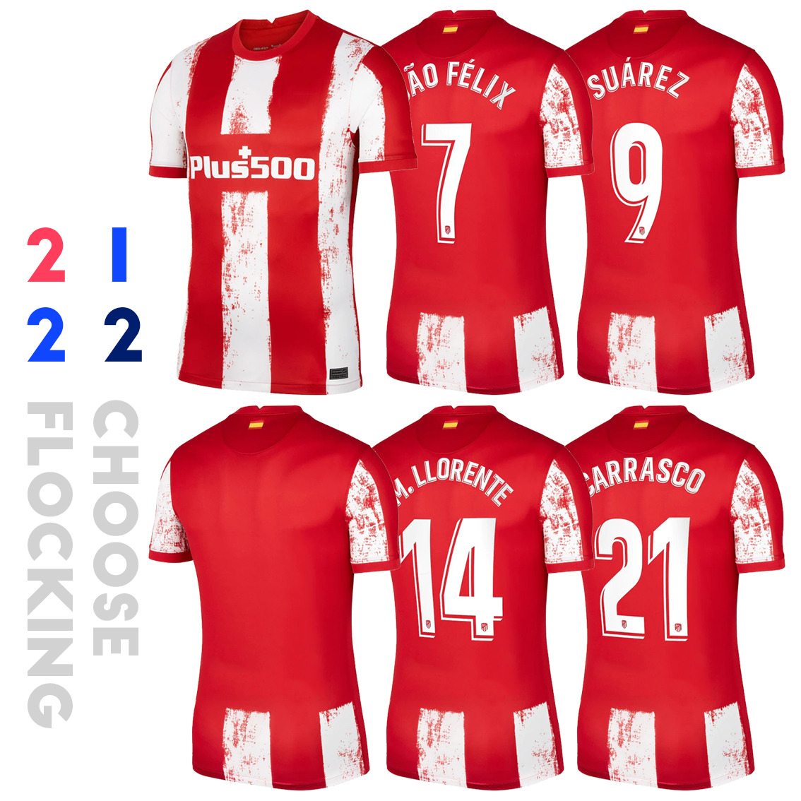 21 22 Atletico Soccer Jerseys 2021-22 Season Home 7# JOAO FELIX 9# SUAREZ 14# M.LLORENTE 21# CARRASCO Fans High Quality Sweatshirt(Choose Flocking Number)
21 22 Atletico Soccer Jerseys 2021-22 Season Home 7# JOAO FELIX 9# SUAREZ 14# M.LLORENTE 21# CARRASCO Fans High Quality Sweatshirt(Choose Flocking Number)