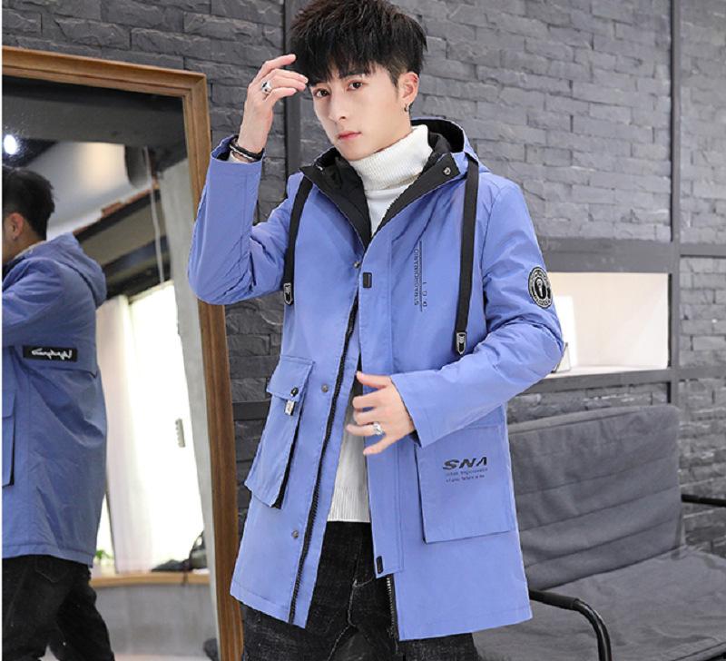 Windbreaker In Autumn And Winter Of 2021 Men's Mid Long Coat Korean Fashion Jacket Hooded Work Casual Handsome Trench Coats, Blue
Windbreaker In Autumn And Winter Of 2021 Men's Mid Long Coat Korean Fashion Jacket Hooded Work Casual Handsome Trench Coats, Blue