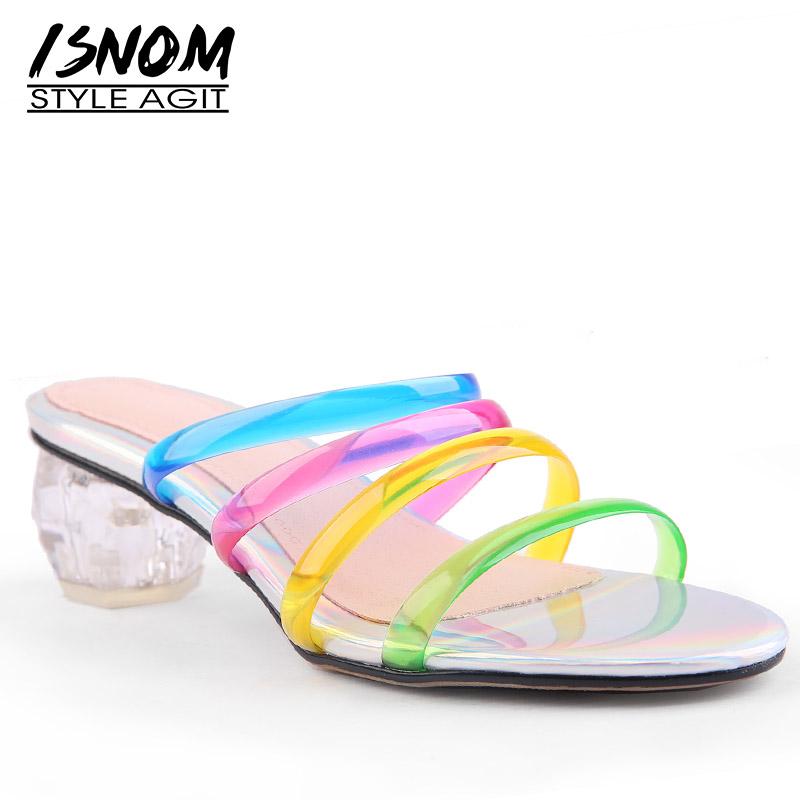 Slippers ISNOM Transparent Pvc Woman 2021 Women Slides Colorful Rivet Mules Shoes Female Studded Crystal Heels Summer, Black
Slippers ISNOM Transparent Pvc Woman 2021 Women Slides Colorful Rivet Mules Shoes Female Studded Crystal Heels Summer, Black