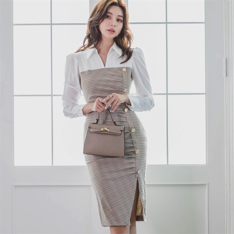 autumn office shirt Dress Korea ladies Long Sleeve patchwork formal party Dresses for women clothing 210602, The picture color
autumn office shirt Dress Korea ladies Long Sleeve patchwork formal party Dresses for women clothing 210602, The picture color