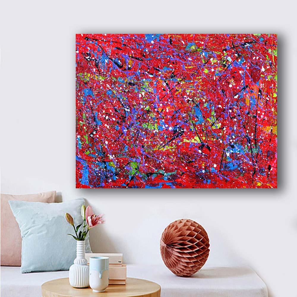 Abstract Graffiti Wall Decor Modern Canvas Printed Red Blue Line Oil Painting Art Pictures For Living Room Posters Unframed