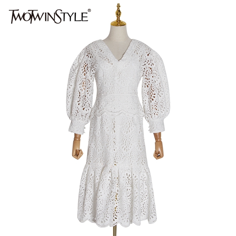 Casual Hollow Out Dresses Woman Party Night V Neck Lantern Long Sleeve High Waist Ruched White Dress For Female 210520
Casual Hollow Out Dresses Woman Party Night V Neck Lantern Long Sleeve High Waist Ruched White Dress For Female 210520