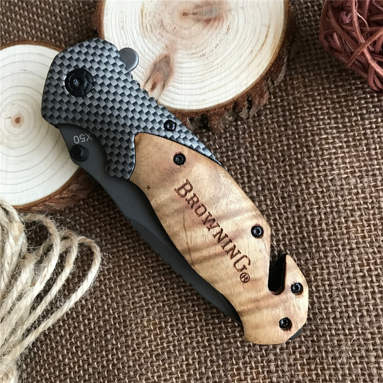 Browning X50 carbon fiber+rosewood Folding knife ganzo Tactical hunting knive camping survival Pocket Knife tool
Browning X50 carbon fiber+rosewood Folding knife ganzo Tactical hunting knive camping survival Pocket Knife tool