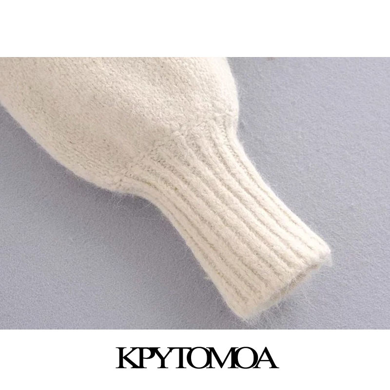 Women Sweet Fashion Patchwork Ruffle Knitted Sweater Bow Tied Lantern Sleeve Female Pullovers Chic Tops 210420