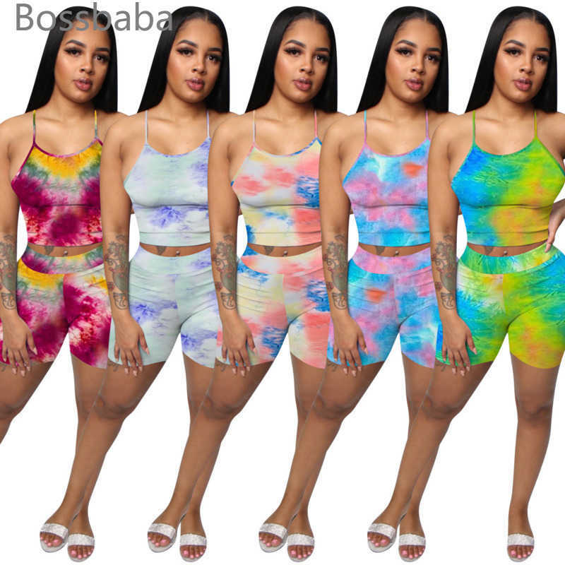 Designer Summer Shorts Outfits Women 2 Piece Set Tie Dye Printed Rainbow Sleeveless Top Shorts Sports Suit Summer Sexy Fashion Clothes, 05
Designer Summer Shorts Outfits Women 2 Piece Set Tie Dye Printed Rainbow Sleeveless Top Shorts Sports Suit Summer Sexy Fashion Clothes, 05