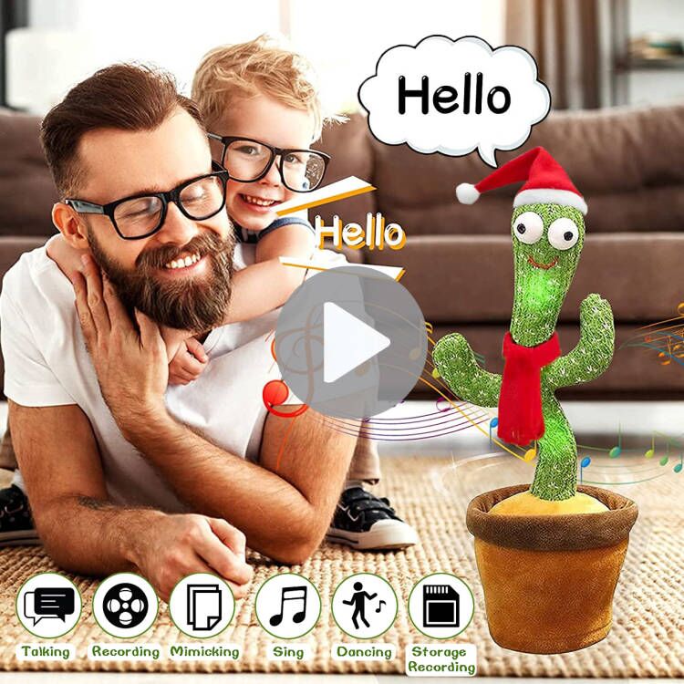 Electronics Christmas Gifts Dancing Cactus Electron Plush Toy Soft Doll Babies Sing And Dance Voice Interactive Bled