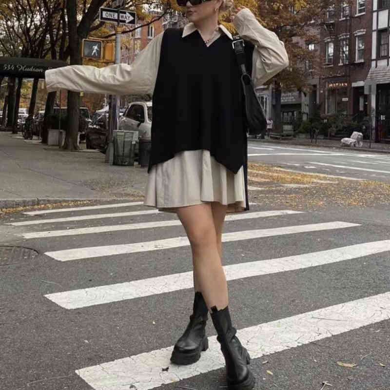 Elegant Woman Beige Loose Cotton Shirt Dress Spring Casual Ladies Oversized Lantern Sleeve es Female Chic Soft 210515