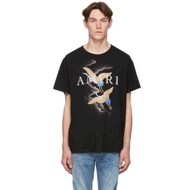 Amiry 21ss New Crane Auspicious Cloud Printed Short Sleeve Men' Couple Gaojiechao Loose Round Neck T-shirt, Black crane
Amiry 21ss New Crane Auspicious Cloud Printed Short Sleeve Men' Couple Gaojiechao Loose Round Neck T-shirt, Black crane